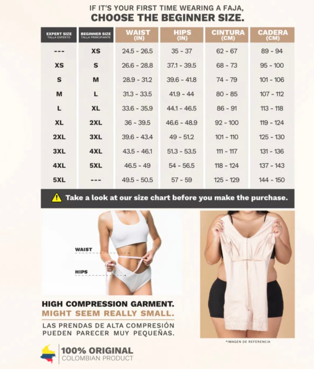 Colombian Postpartum Full Body Shaper for Women | Knee Length & Bra